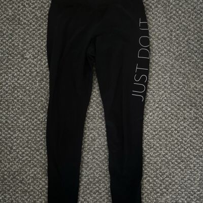 Nike Yoga Pants Womens Small Black Active Just Do It Therma-Fit Stretch Run Walk